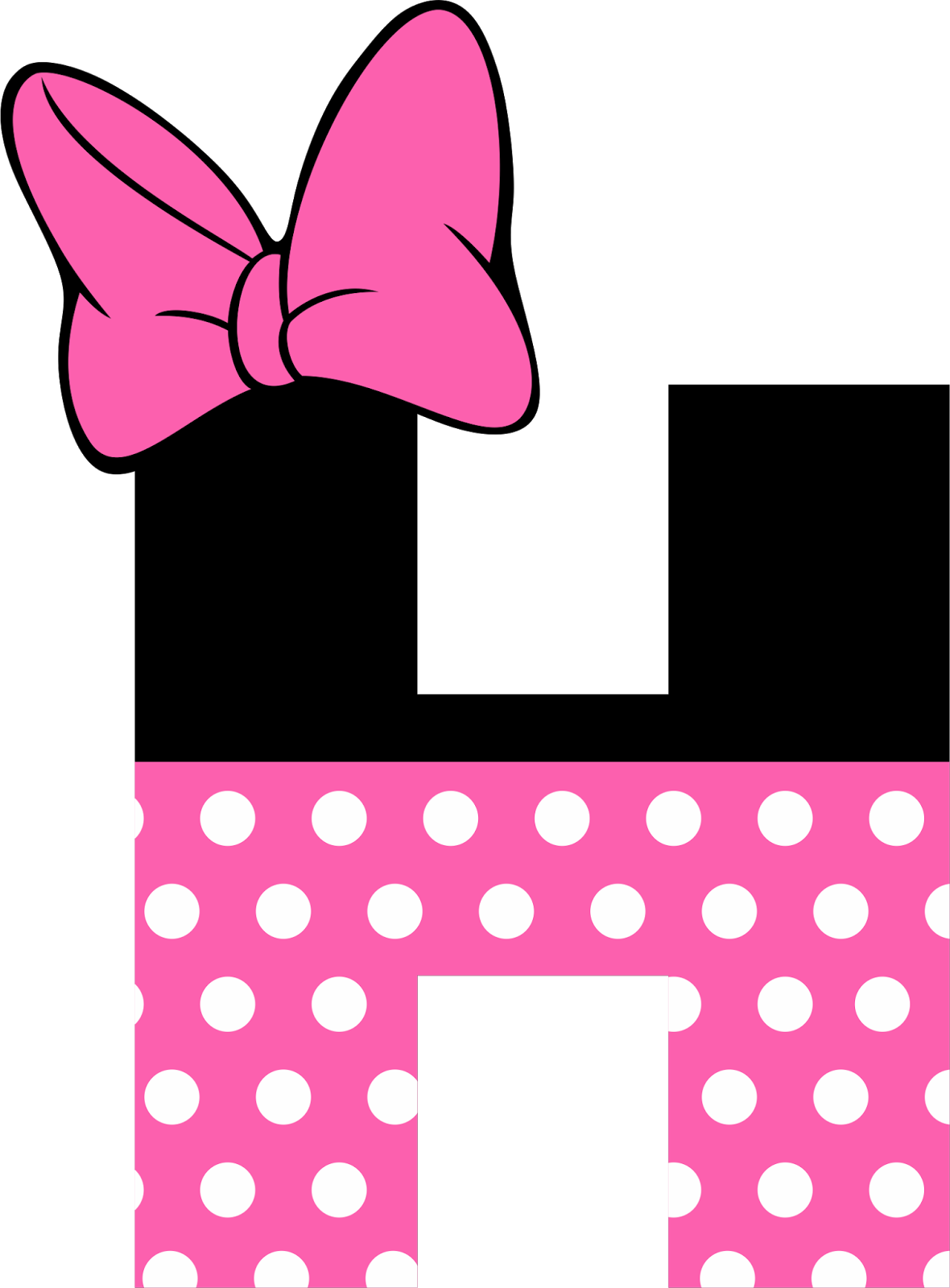 Minnie Inspired Letter H Graphic PNG