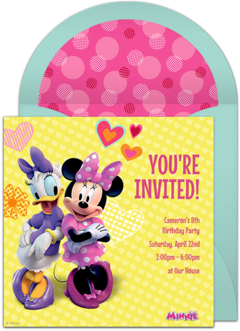 Minnie Mouse Birthday Invitation PNG