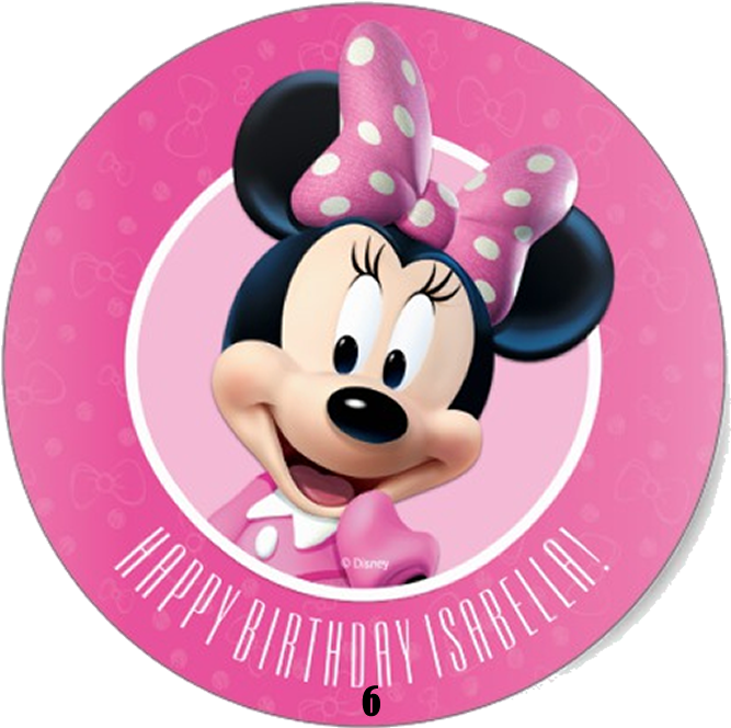 Minnie Mouse Birthday Plate Personalized PNG