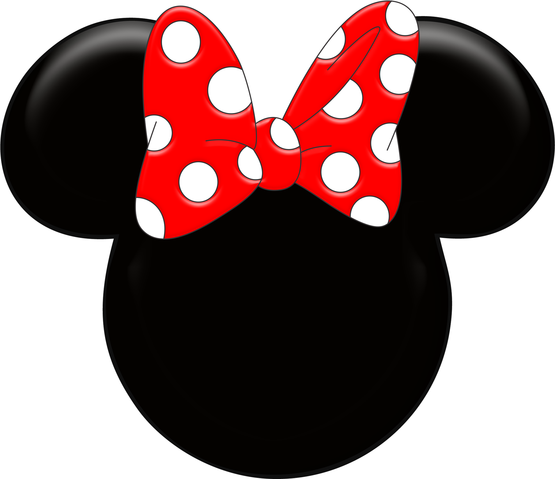 Minnie Mouse Bow Head Silhouette PNG