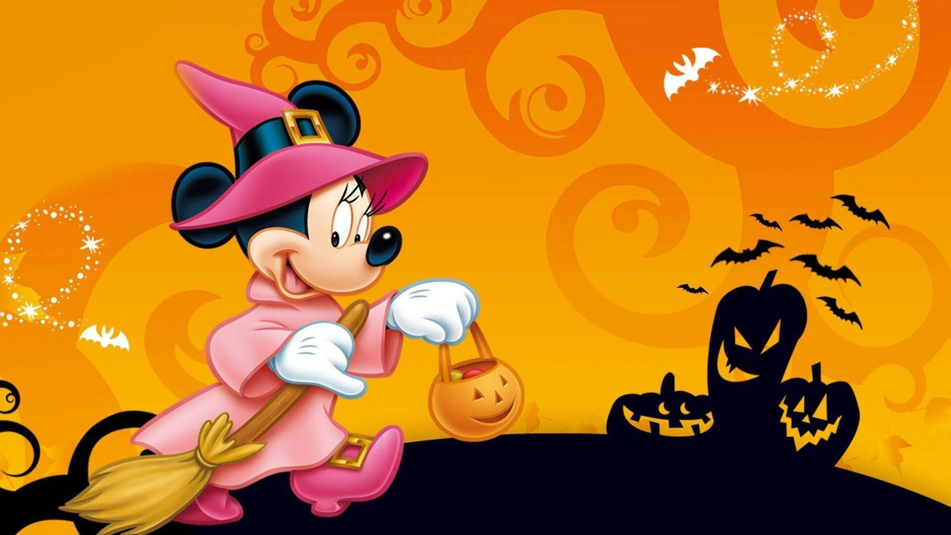 Minnie Mouse Cartoon Halloween Wallpaper