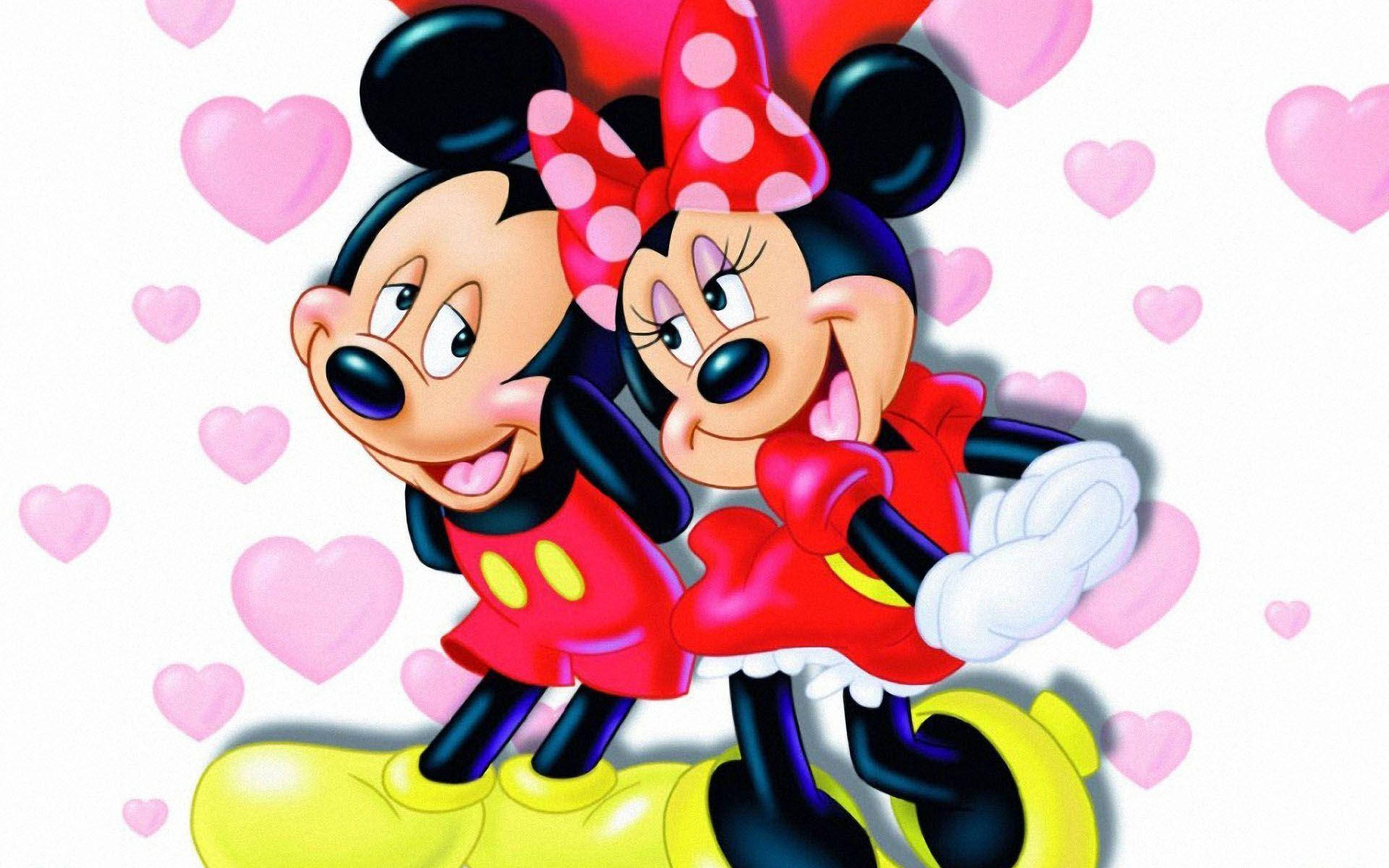 Minnie Mouse Couple In Love Wallpaper