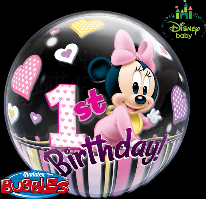 Minnie Mouse First Birthday Balloon PNG