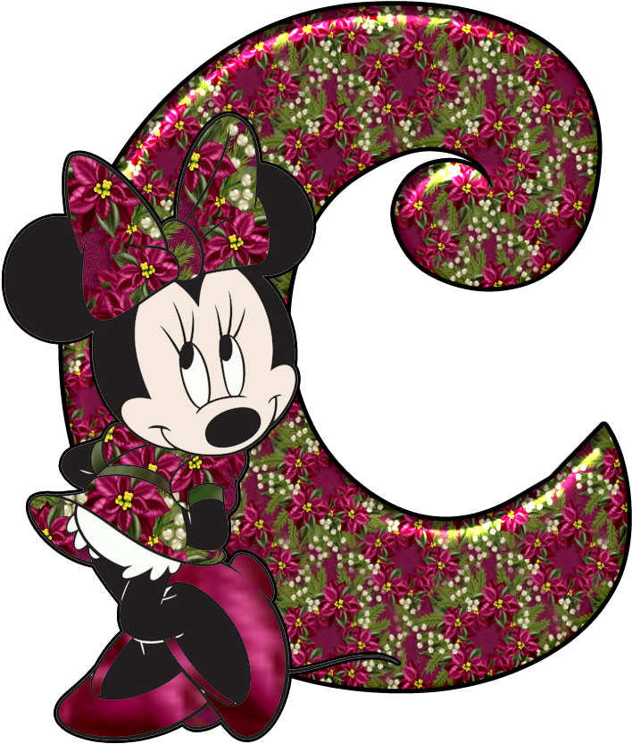 Minnie Mouse Floral Letter C PNG