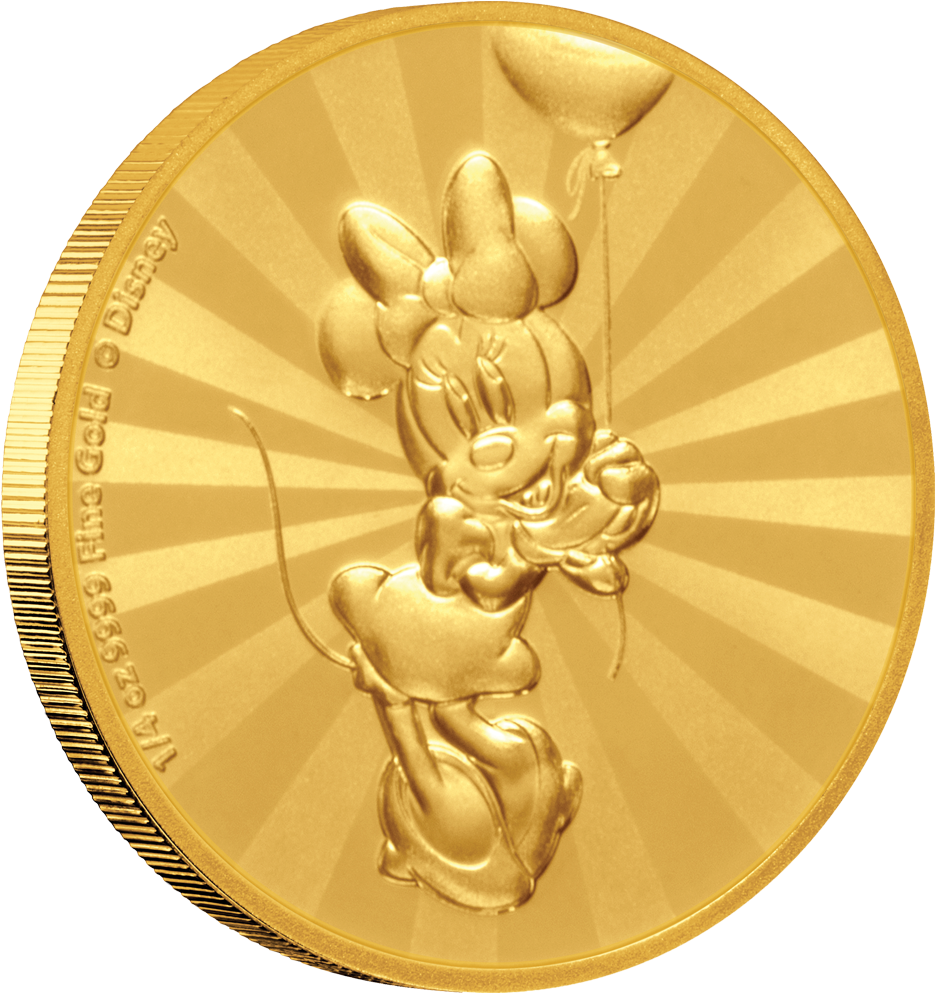 Minnie Mouse Gold Coin Collectible PNG