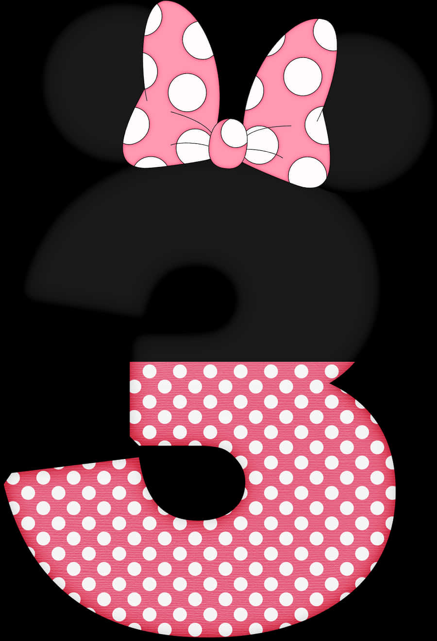 Minnie Mouse Iconic Bowand Dress Pattern PNG