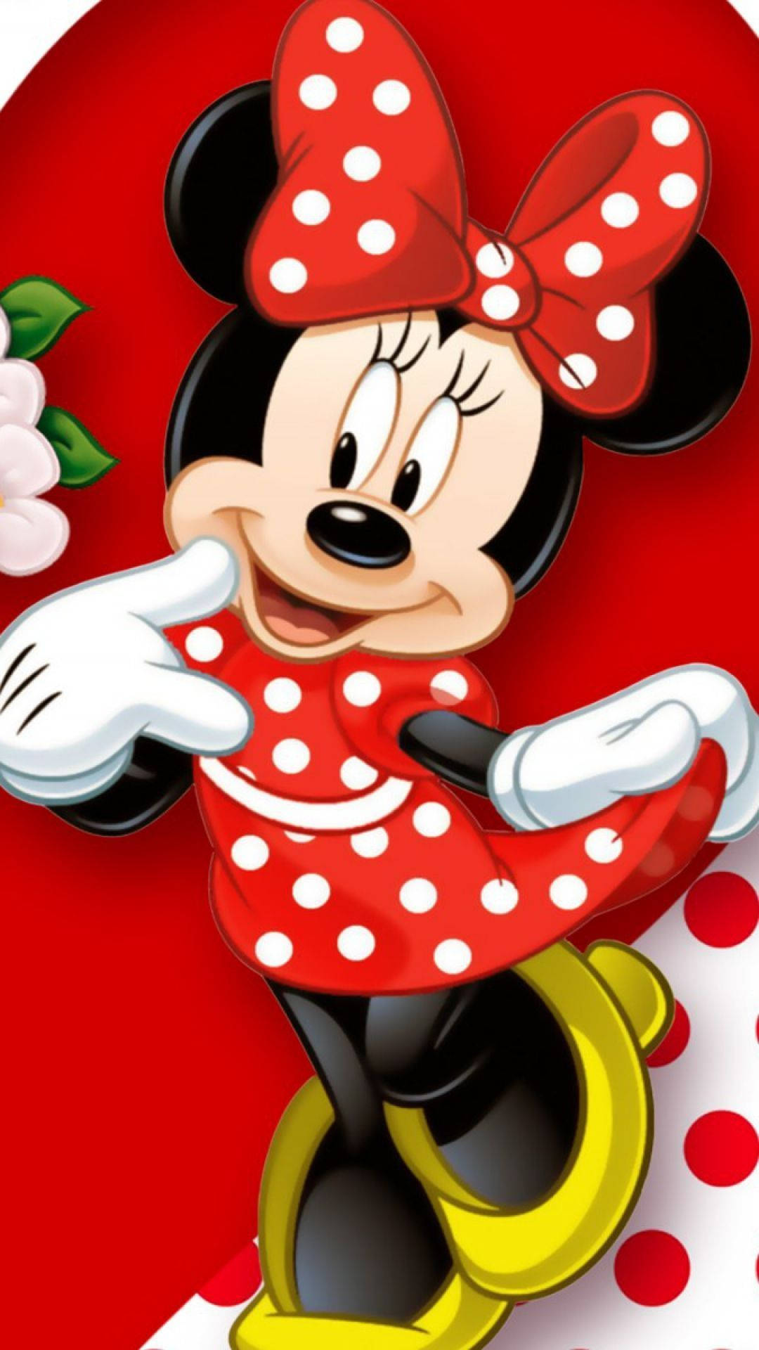 Minnie Mouse In Dots Outfit Wallpaper