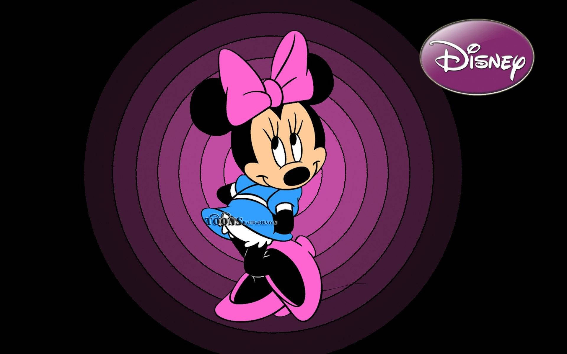 Minnie Mouse In Pink Theme Wallpaper