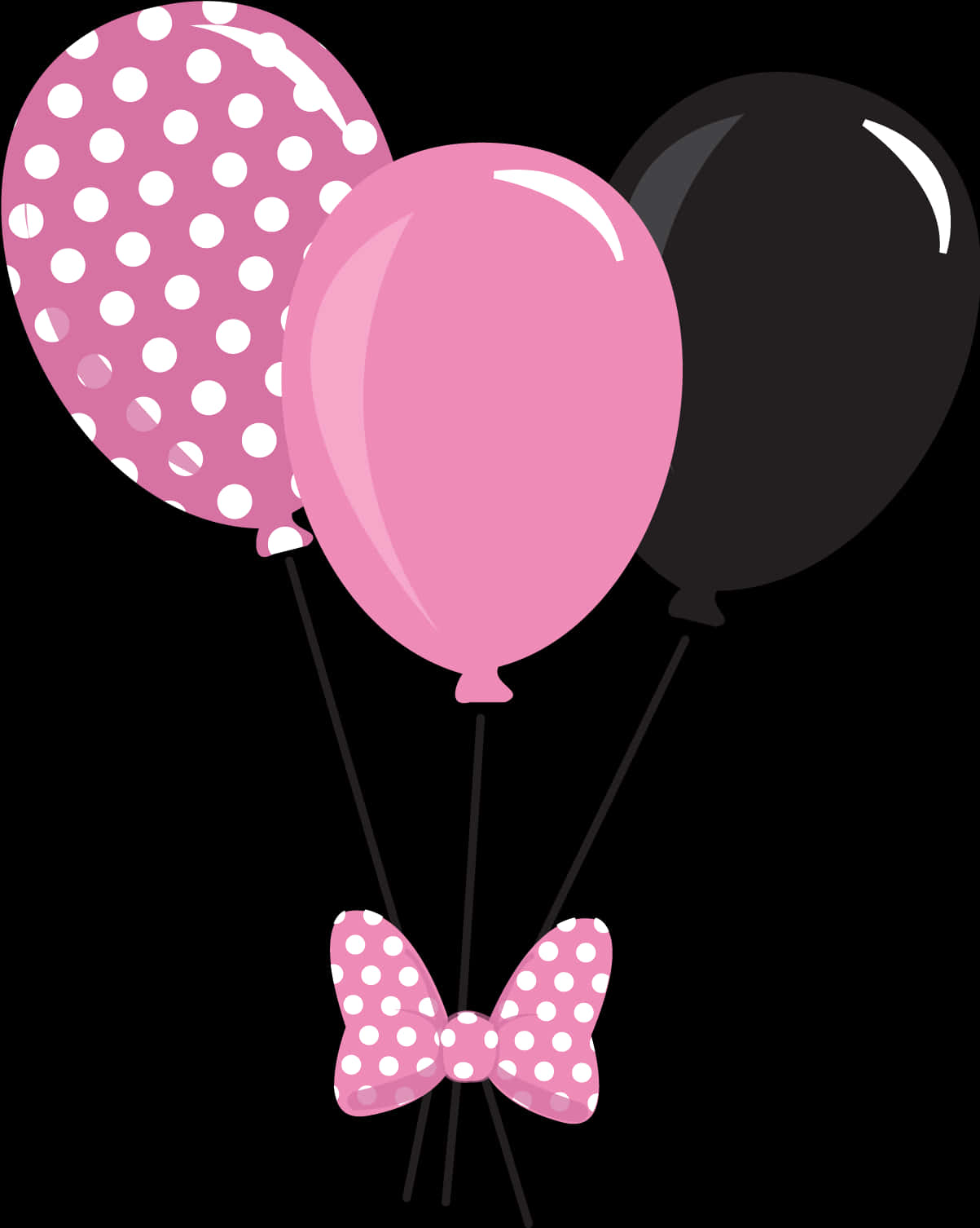 Minnie Mouse Inspired Balloonsand Bow PNG