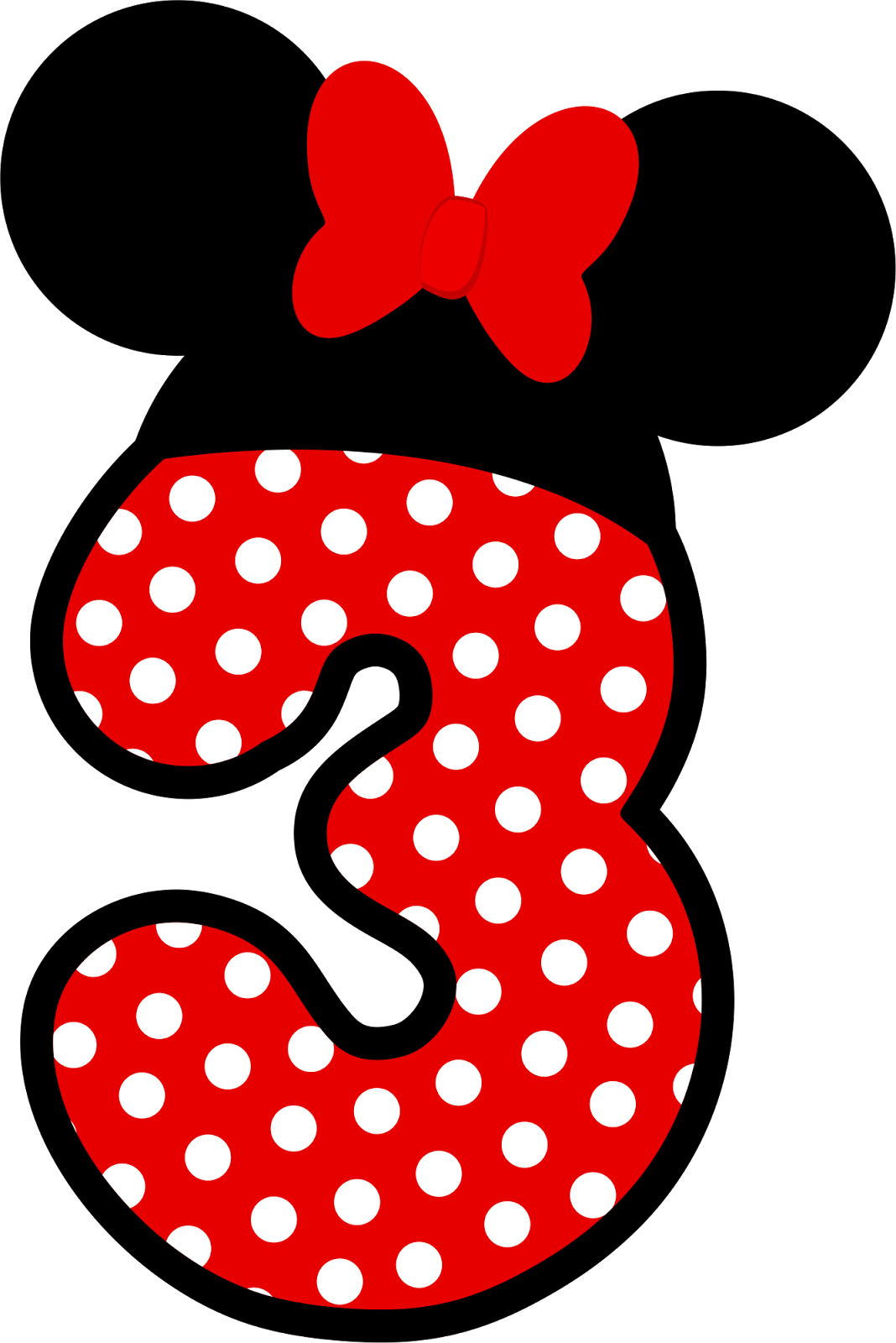 Minnie Mouse Number Three Graphic PNG