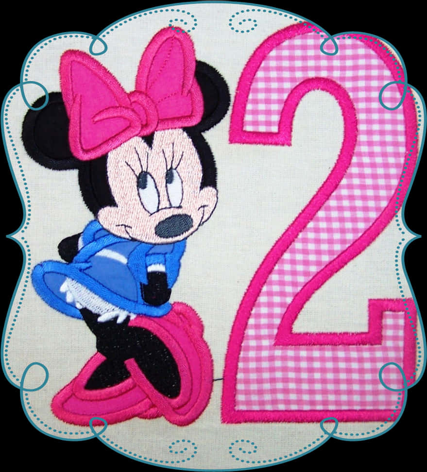 Minnie Mouse Number2 Embroidery PNG
