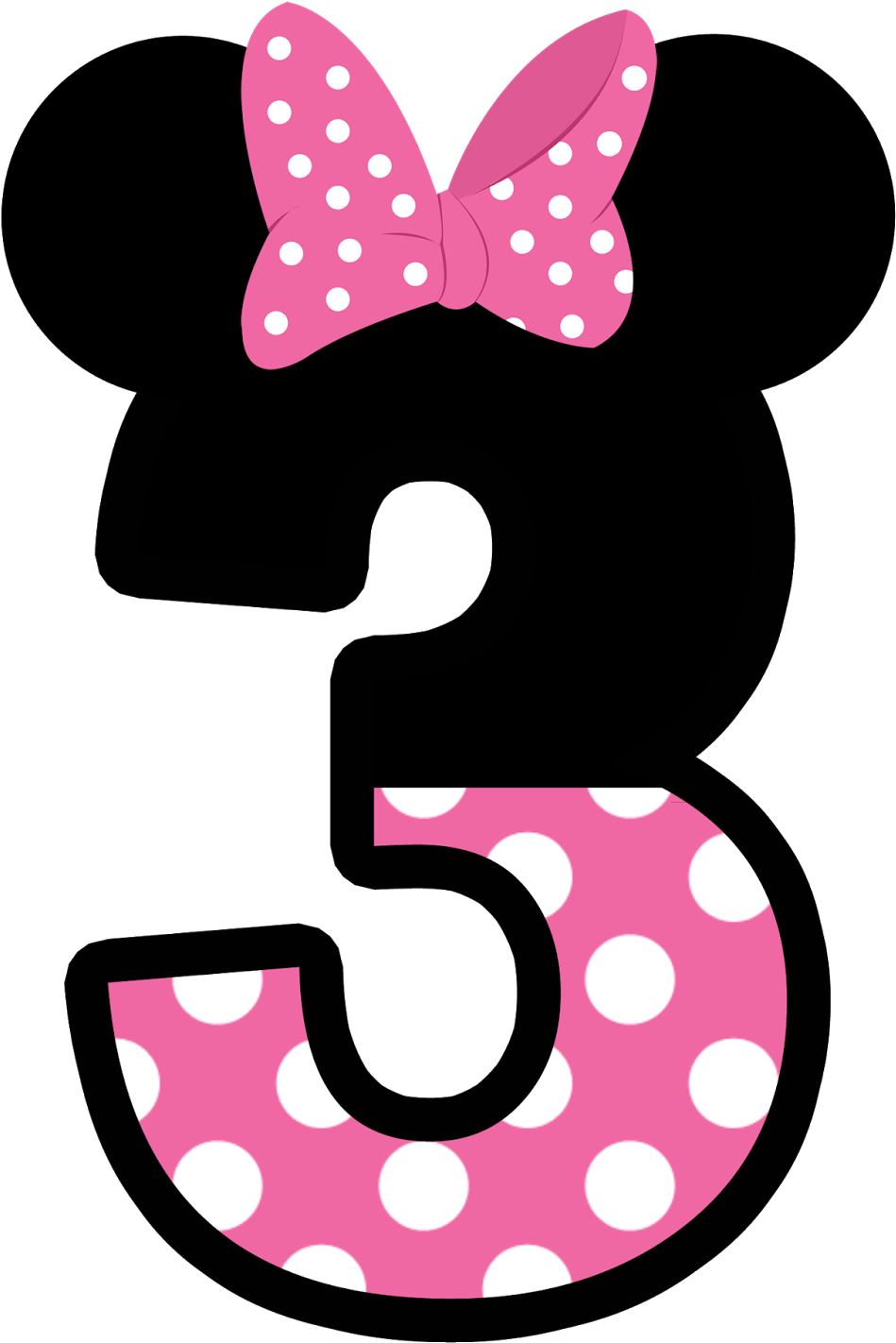 Minnie Mouse Number3 Graphic PNG