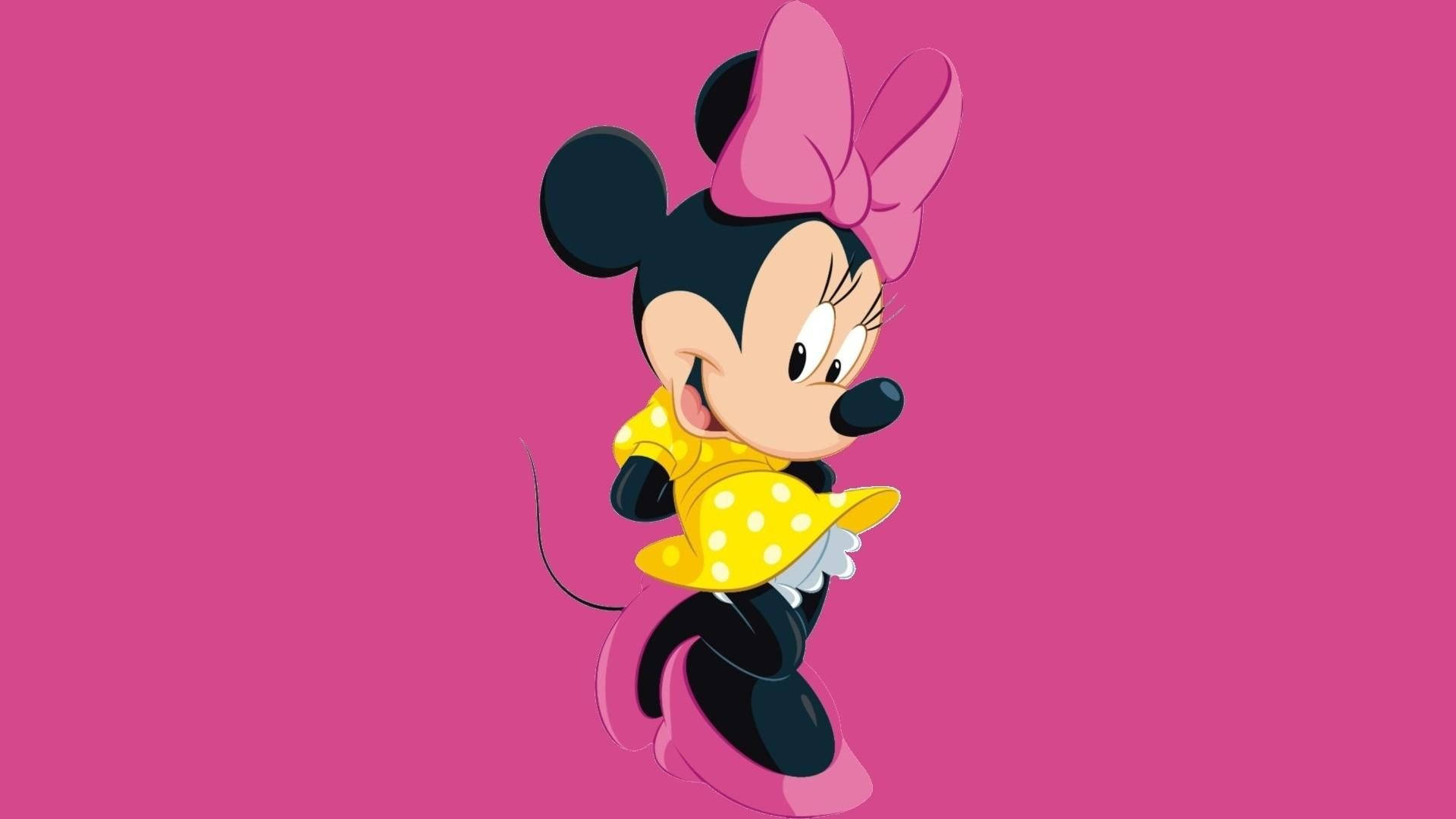 Minnie Mouse On Pink Wallpaper