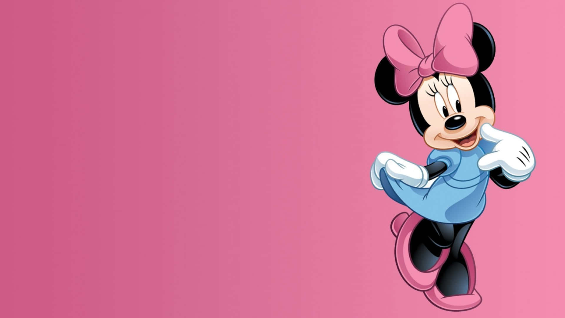 Minnie Mouse Looking Cute In Her Pink Ensemble. Wallpaper