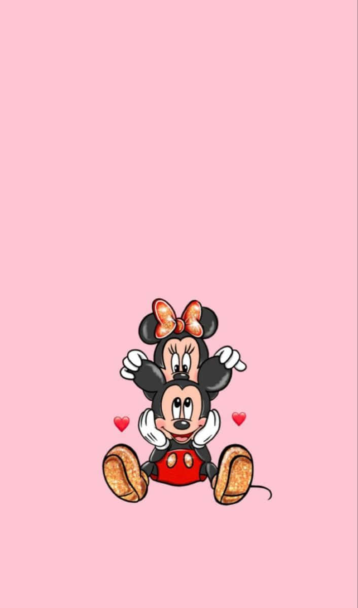 Minnie Mouse Pink Background Wallpaper