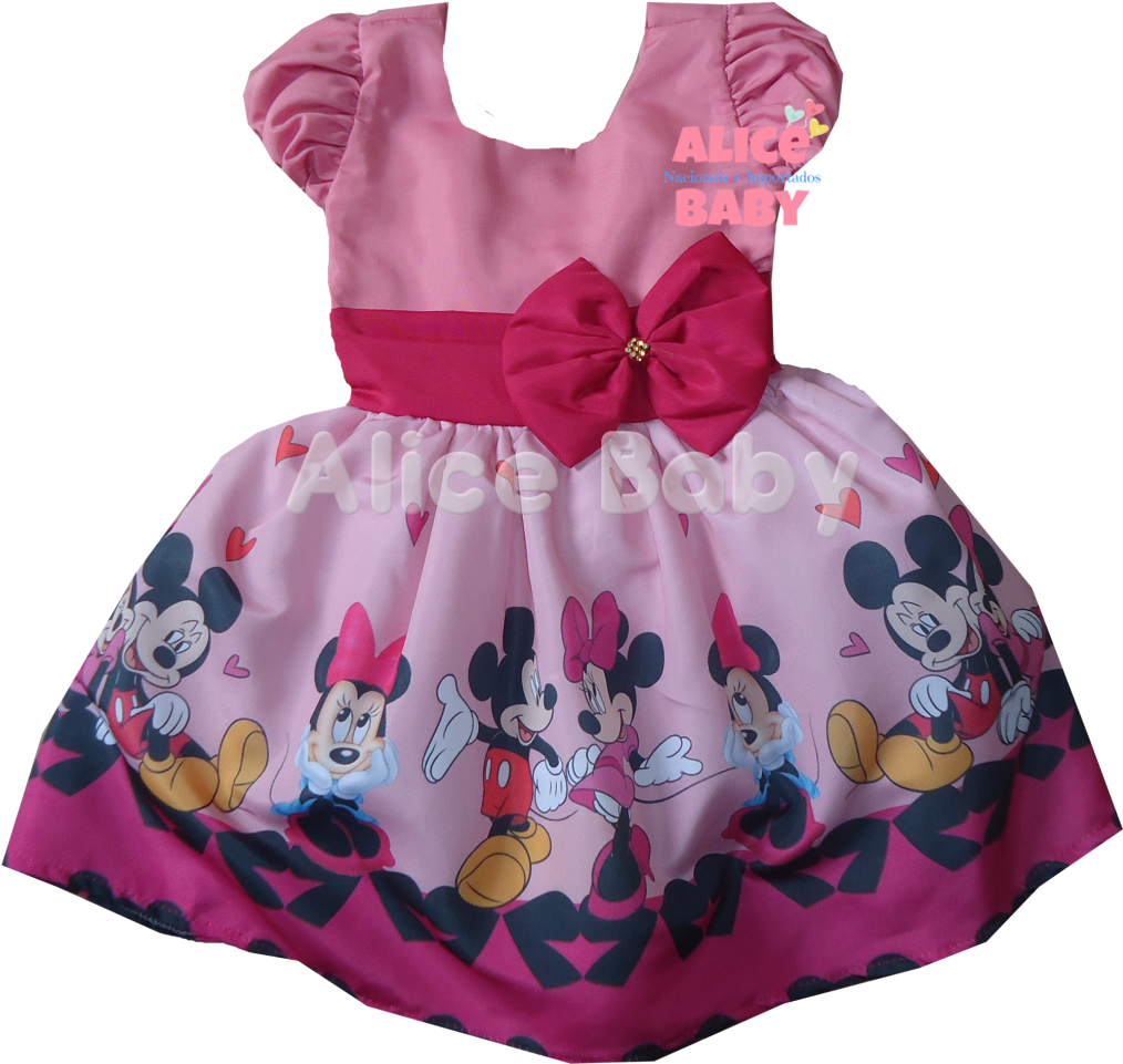 Minnie Mouse Pink Dressfor Baby PNG