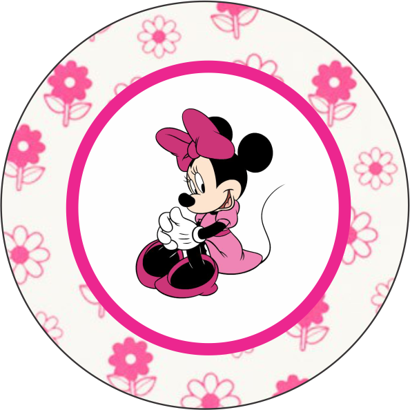Minnie Mouse Pink Floral Design PNG