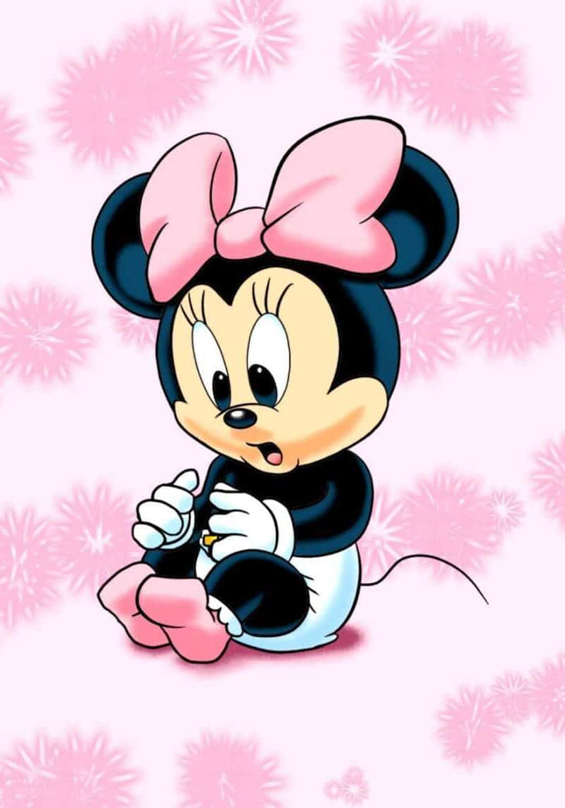 Sjov og flot lyserød Minnie Mouse Wallpaper