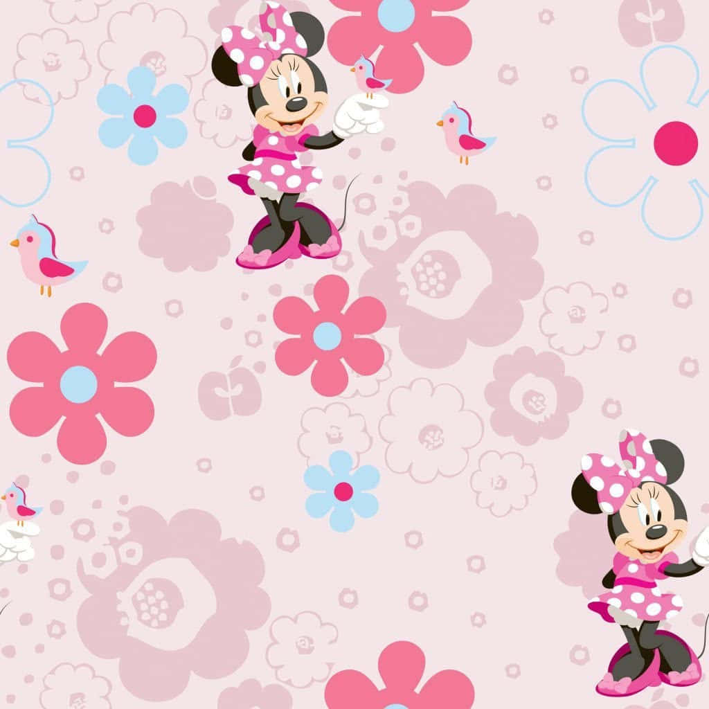 Adorable Minnie Mouse In Pretty Pink Wallpaper