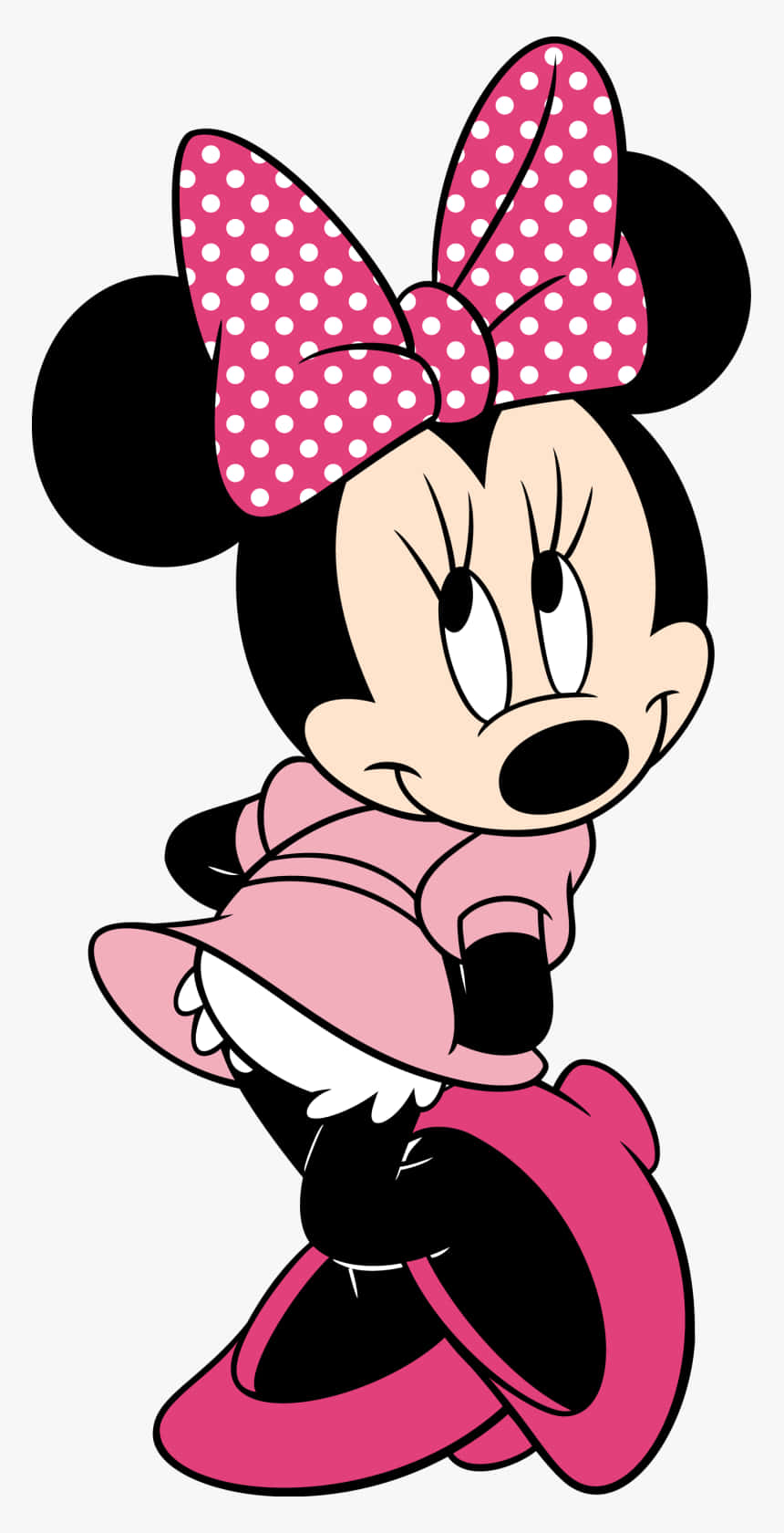 Kärlekenär I Luften Med Minnie Mouse I Rosa. Wallpaper