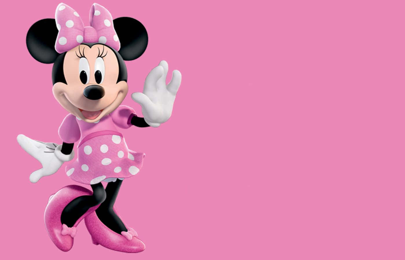 !Minnie Mouse er altid glamourøs i pink! Wallpaper
