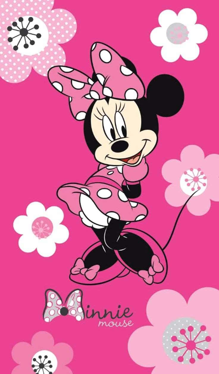 Bedårandeminnie Mouse I Rosa. Wallpaper