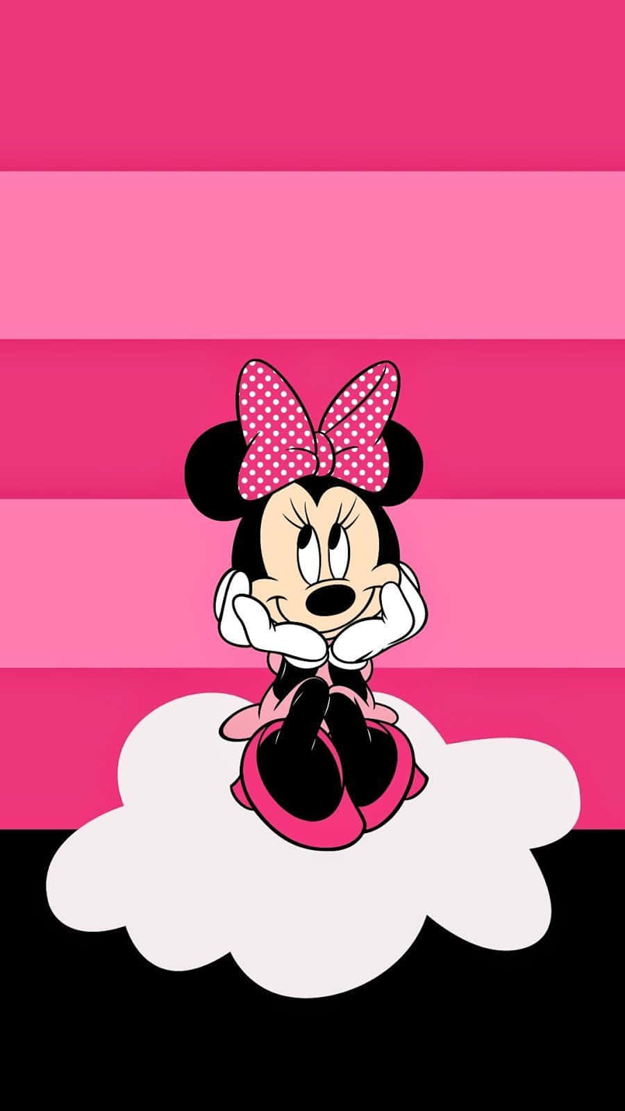 Il'iconicolook Di Minnie Mouse In Rosa. Sfondo