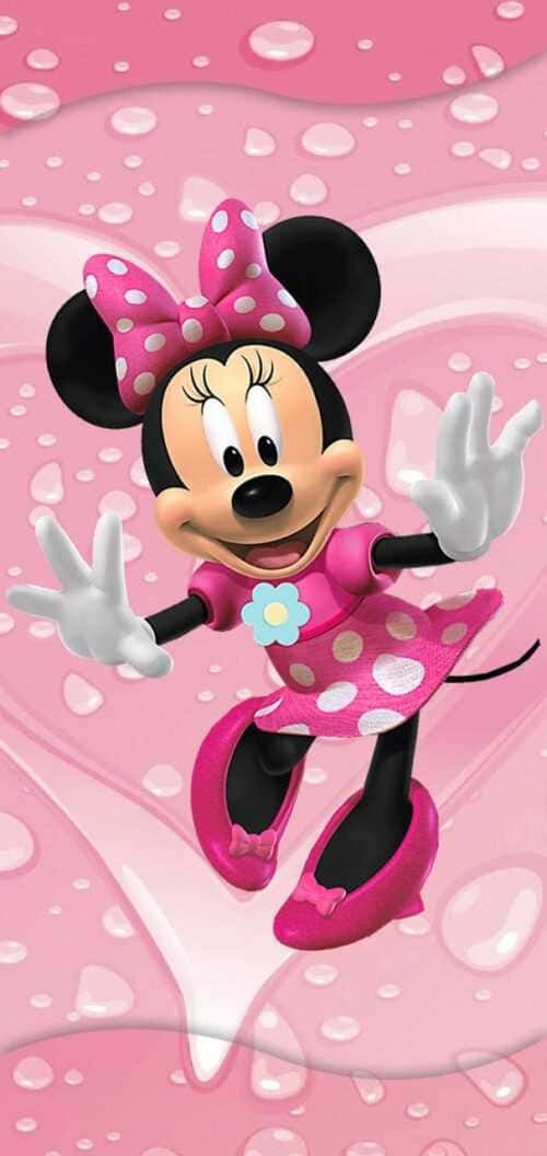 Minnie Mus ser sød ud i hendes signatur lyserøde bue. Wallpaper