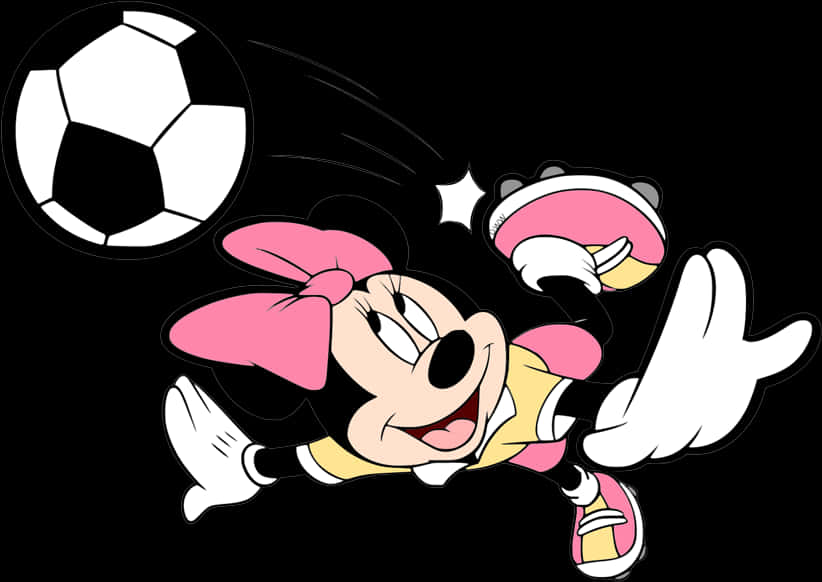 Minnie Mouse Playing Soccer PNG