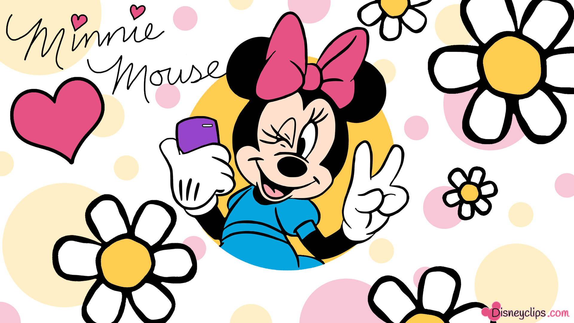 Minnie Mouse Posing For Selfie Wallpaper