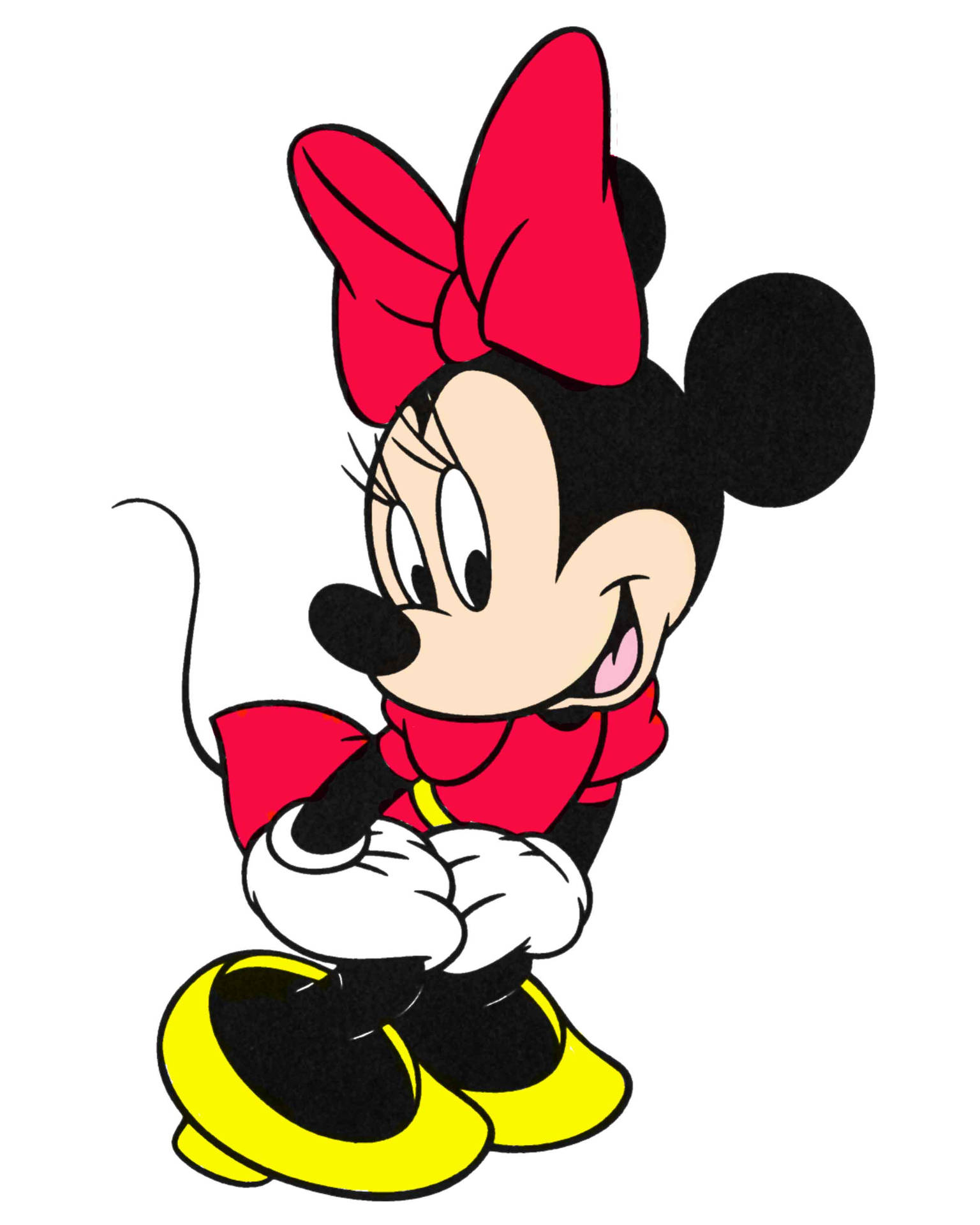 Minnie Mouse Posing Red Dress Wallpaper