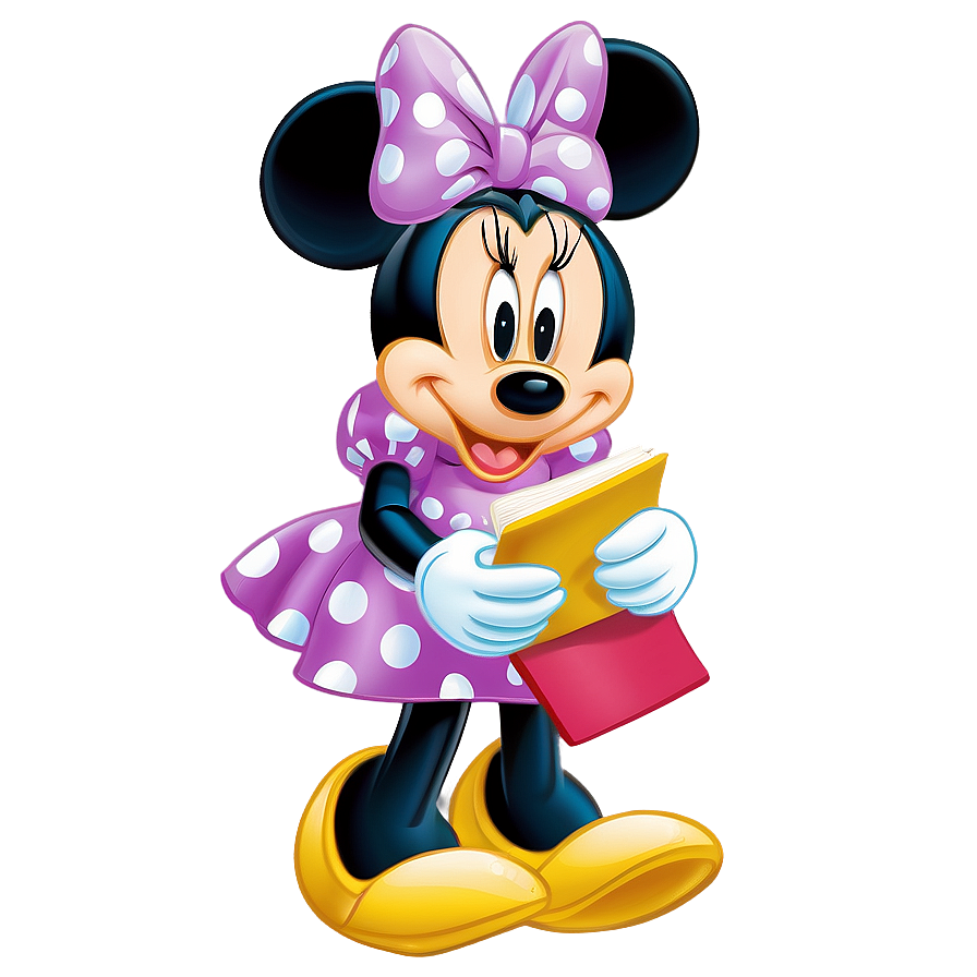 Minnie Mouse Reading Book Png Uqx22 PNG