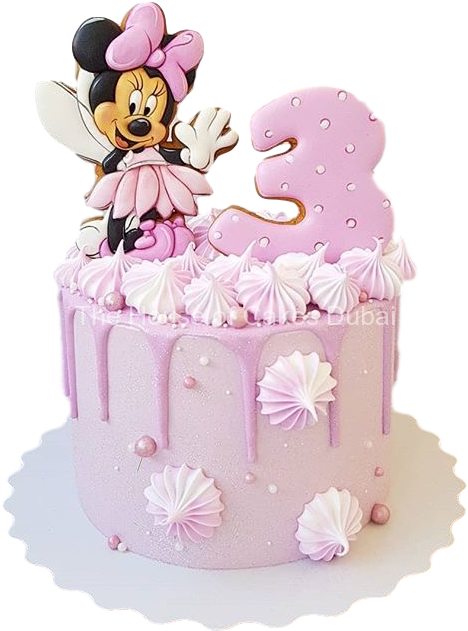 Minnie Mouse Third Birthday Cake PNG