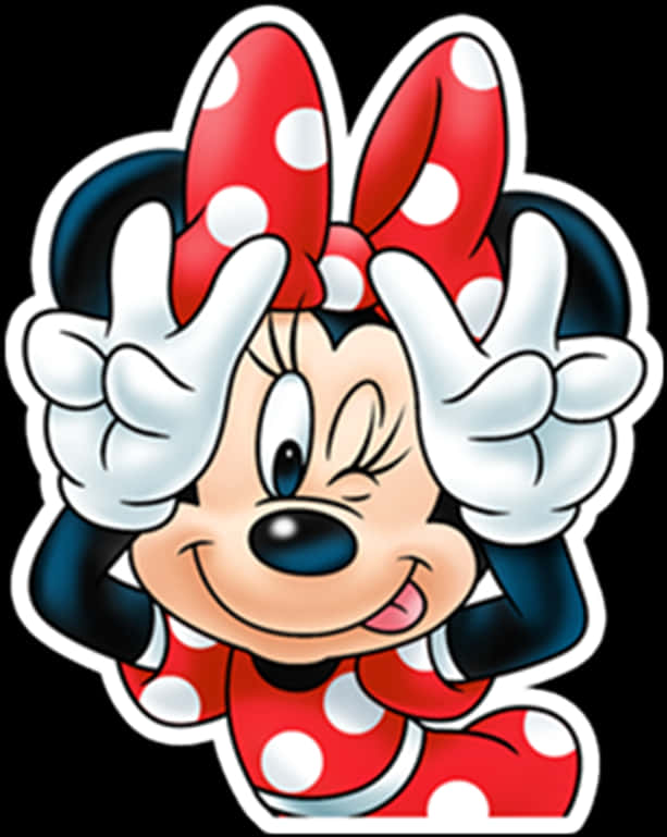Minnie Mouse Winking Graphic PNG