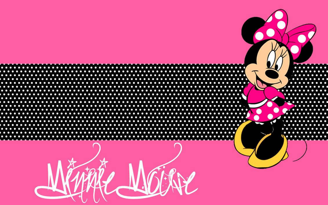 Minnie Mouse With Black Stripe Wallpaper