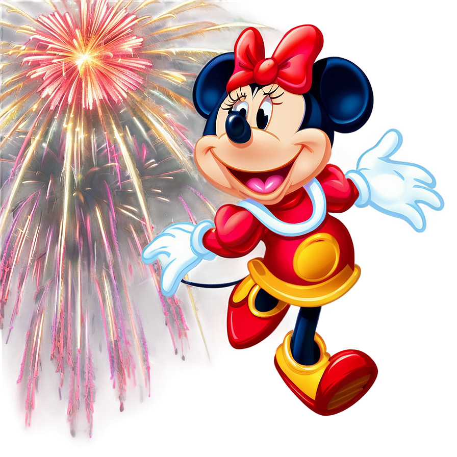 Minnie Mouse With Fireworks Png 05032024 PNG