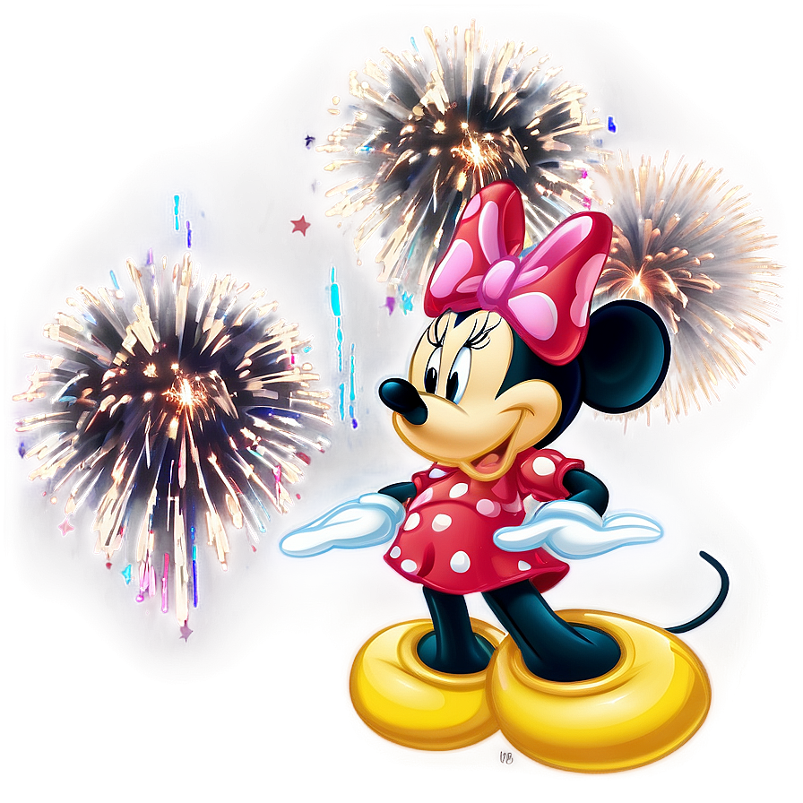 Minnie Mouse With Fireworks Png Lmg23 PNG