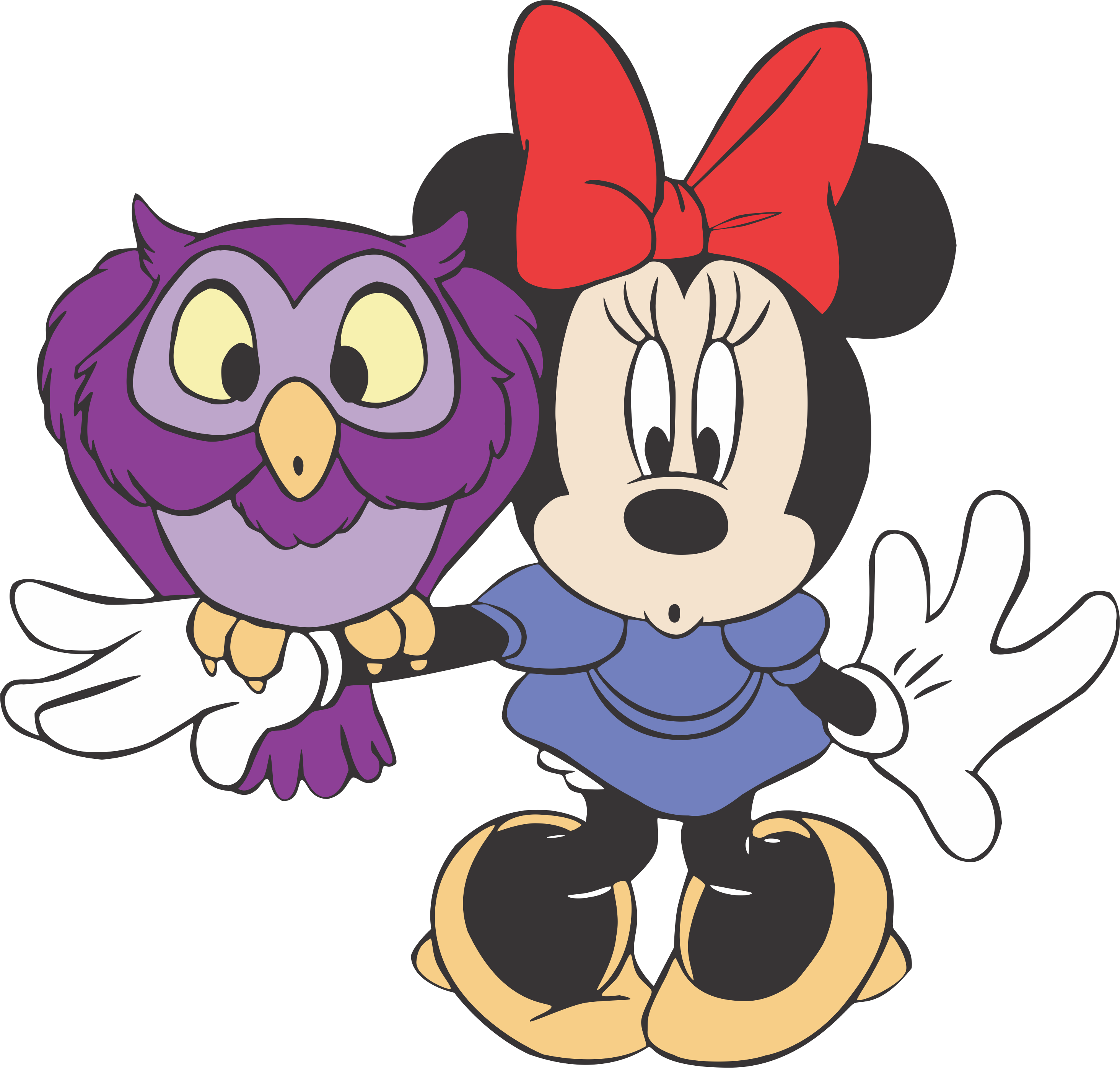 Minnie Mouse With Purple Owl PNG