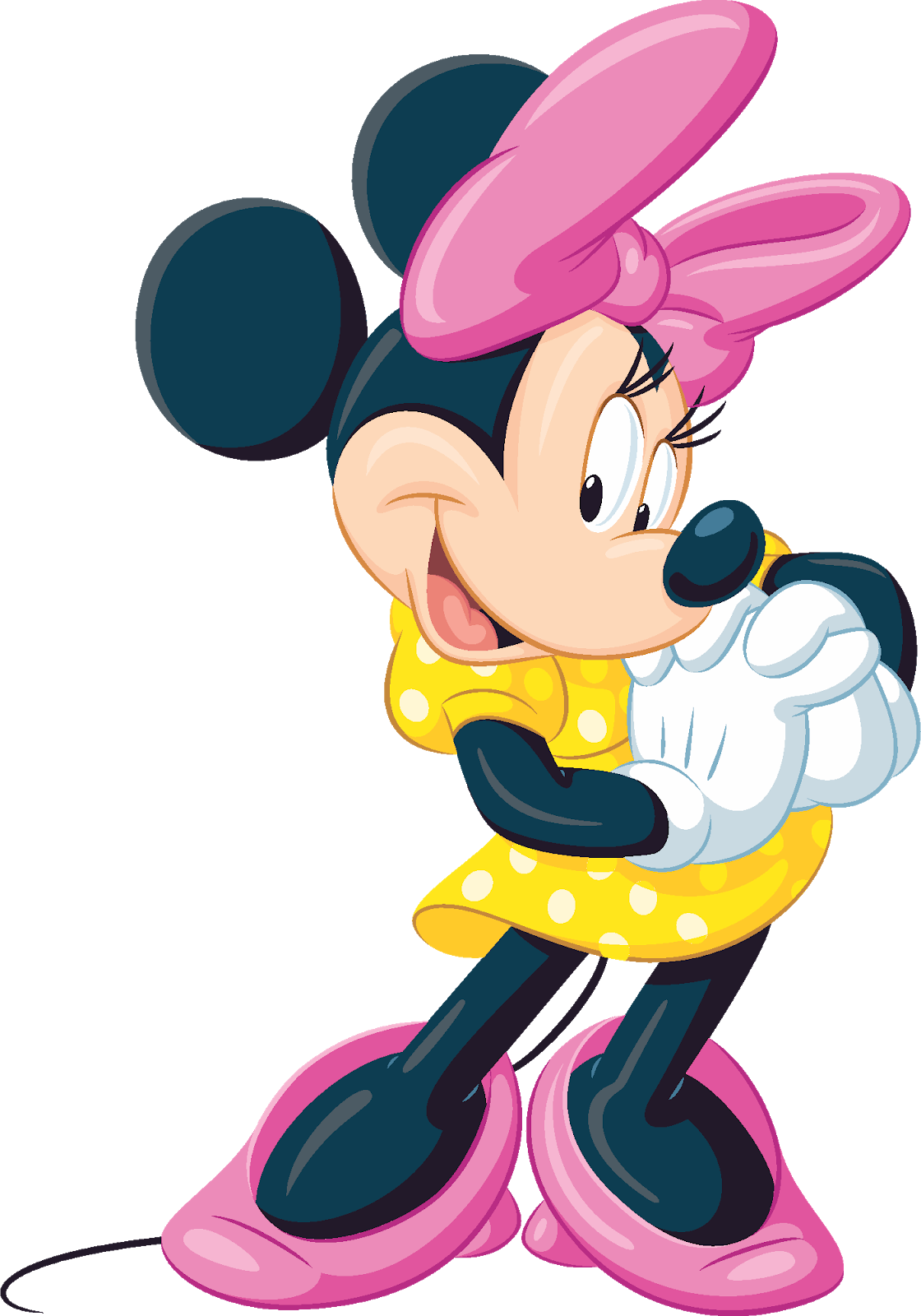 Minnie Mouse Yellow Polka Dot Dress PNG