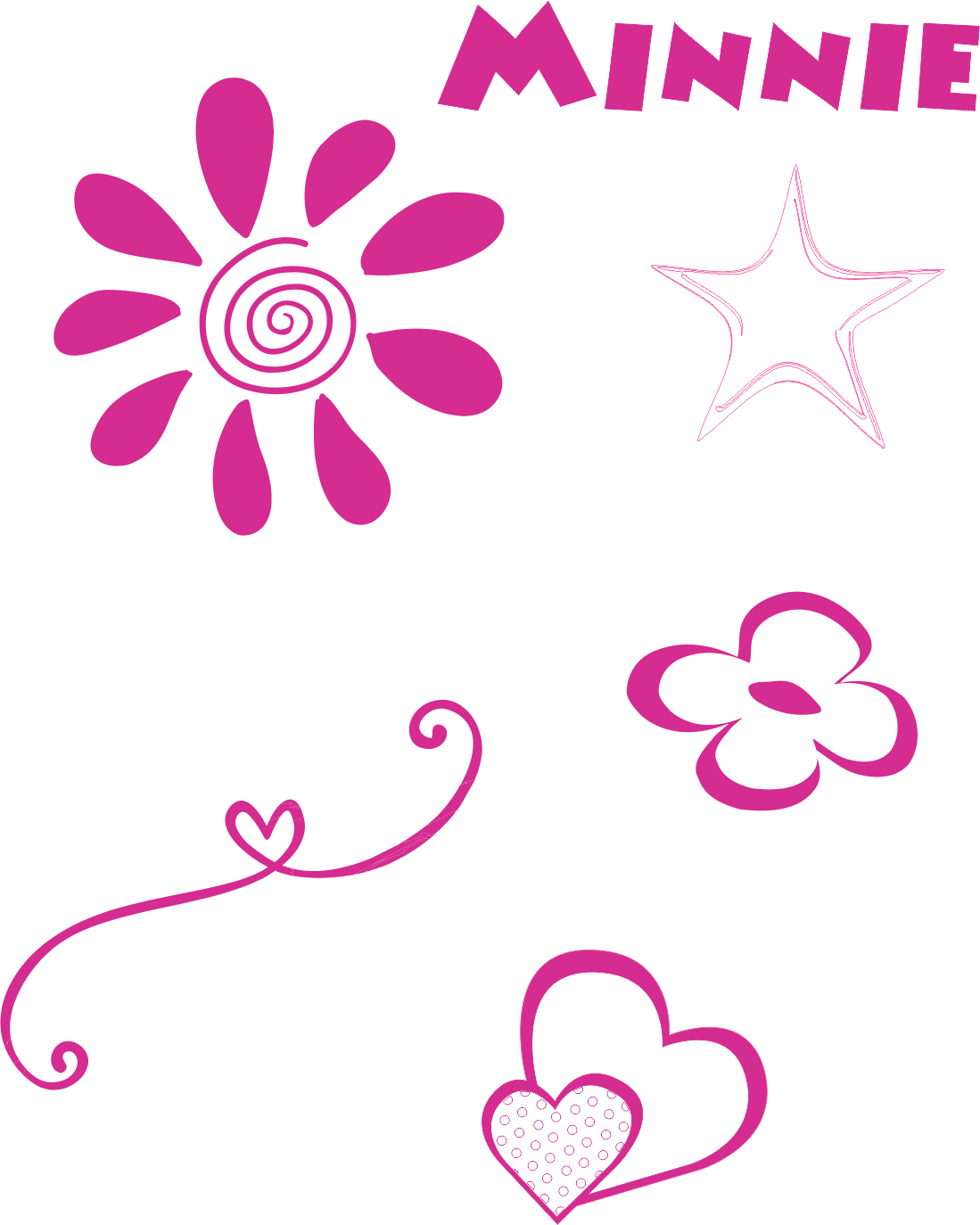 Minnie Rosa Floral Graphic PNG