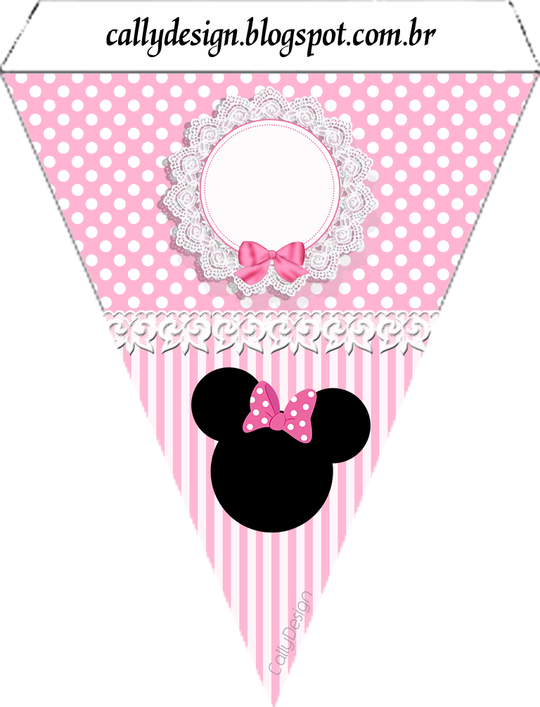 Minnie Rosa Party Banner Design PNG
