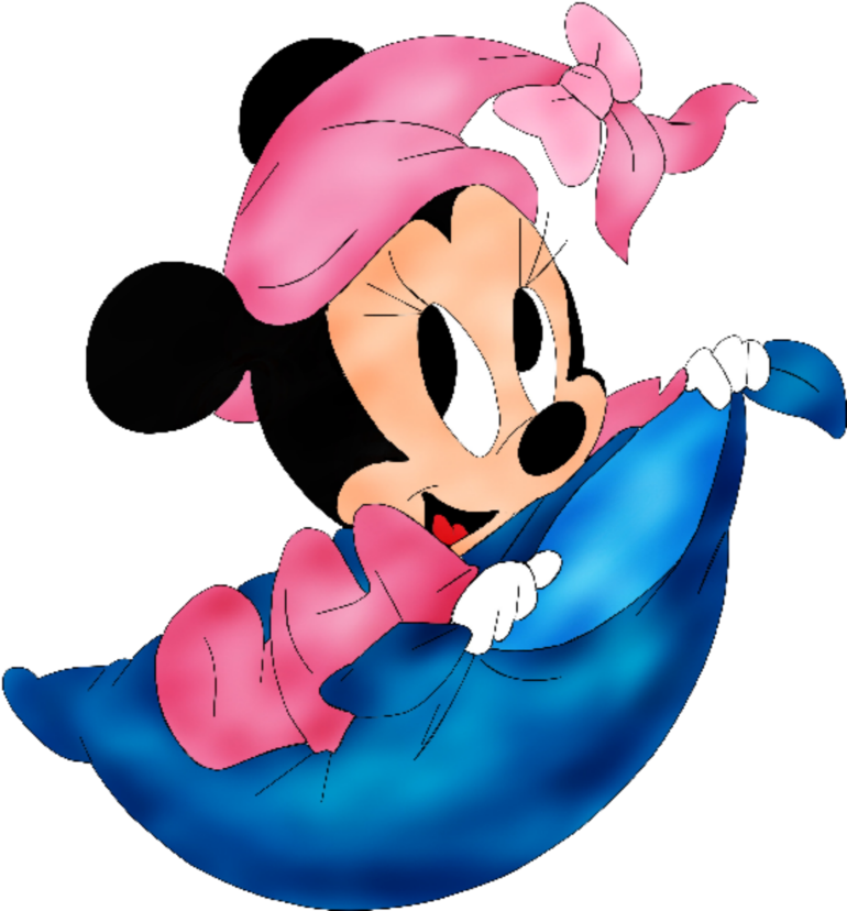 Minnie_ Mouse_ Pink_ Bow_ Blue_ Dress PNG