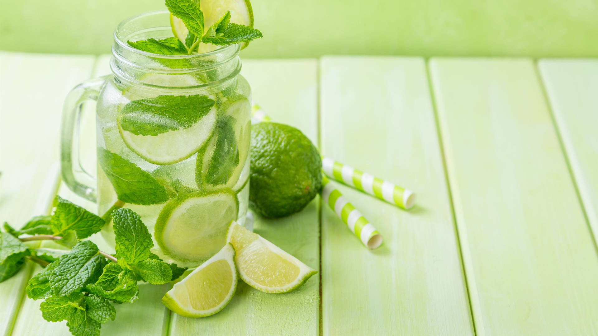 Mint And Lime Juice Wallpaper