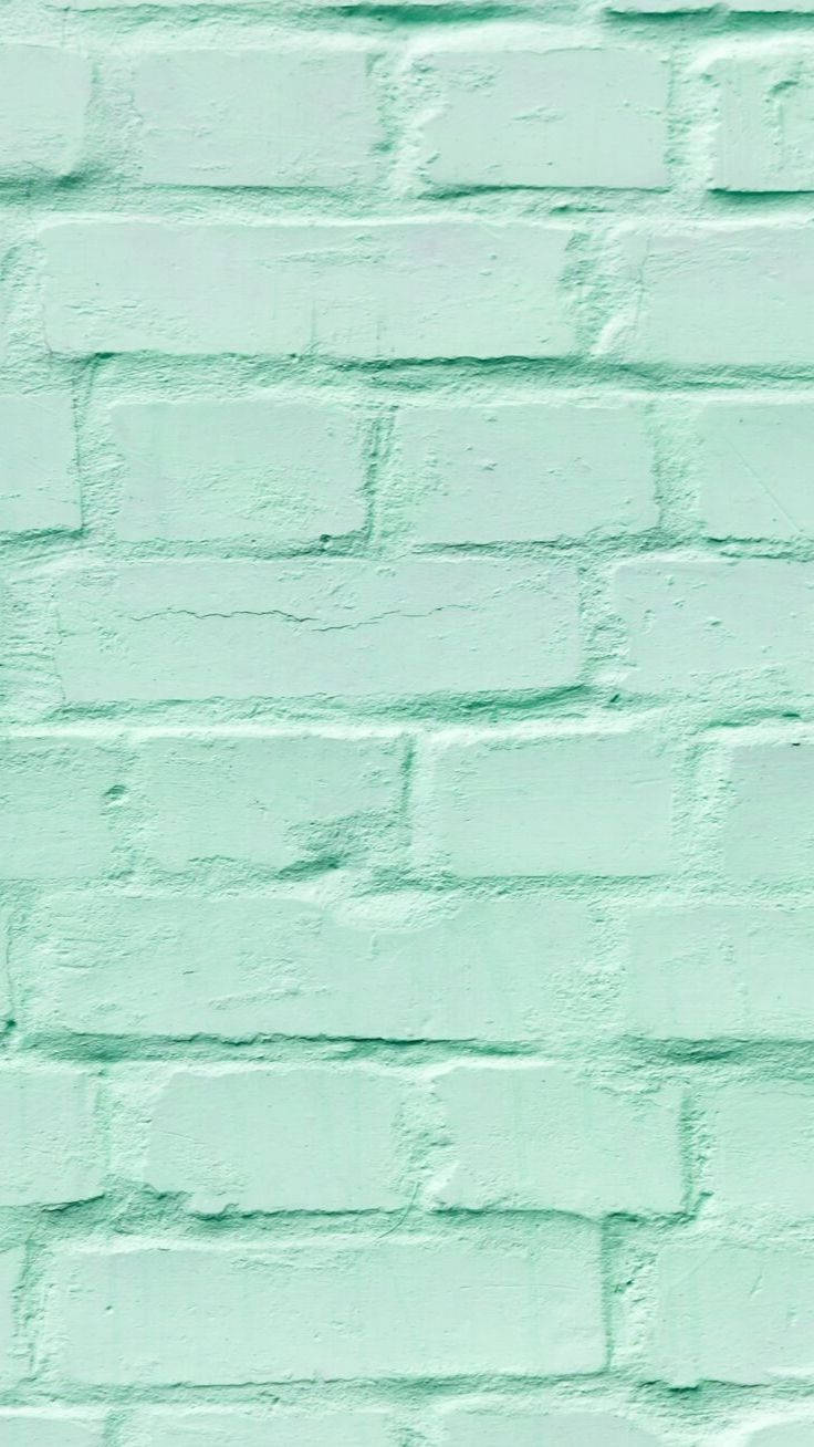 Mint Brick Wall Green iPhone Wallpaper