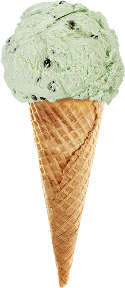 Mint Chocolate Chip Ice Cream Cone PNG