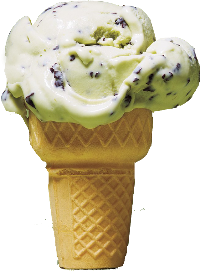 Download Mint Chocolate Chip Ice Cream Cone.png | Wallpapers.com