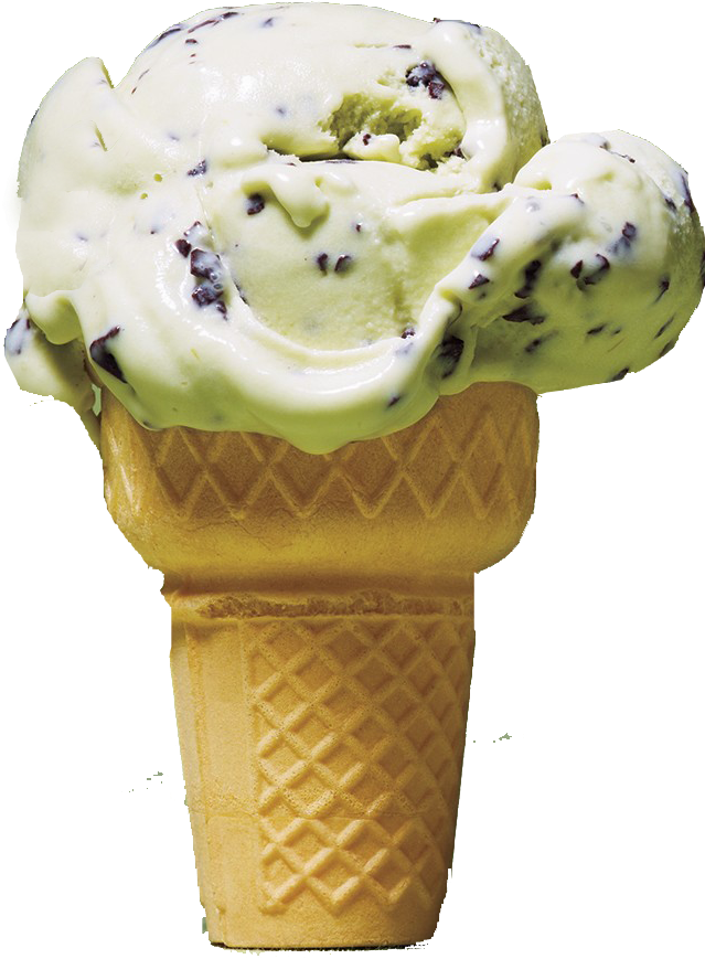 Mint Chocolate Chip Ice Cream Cone.png PNG