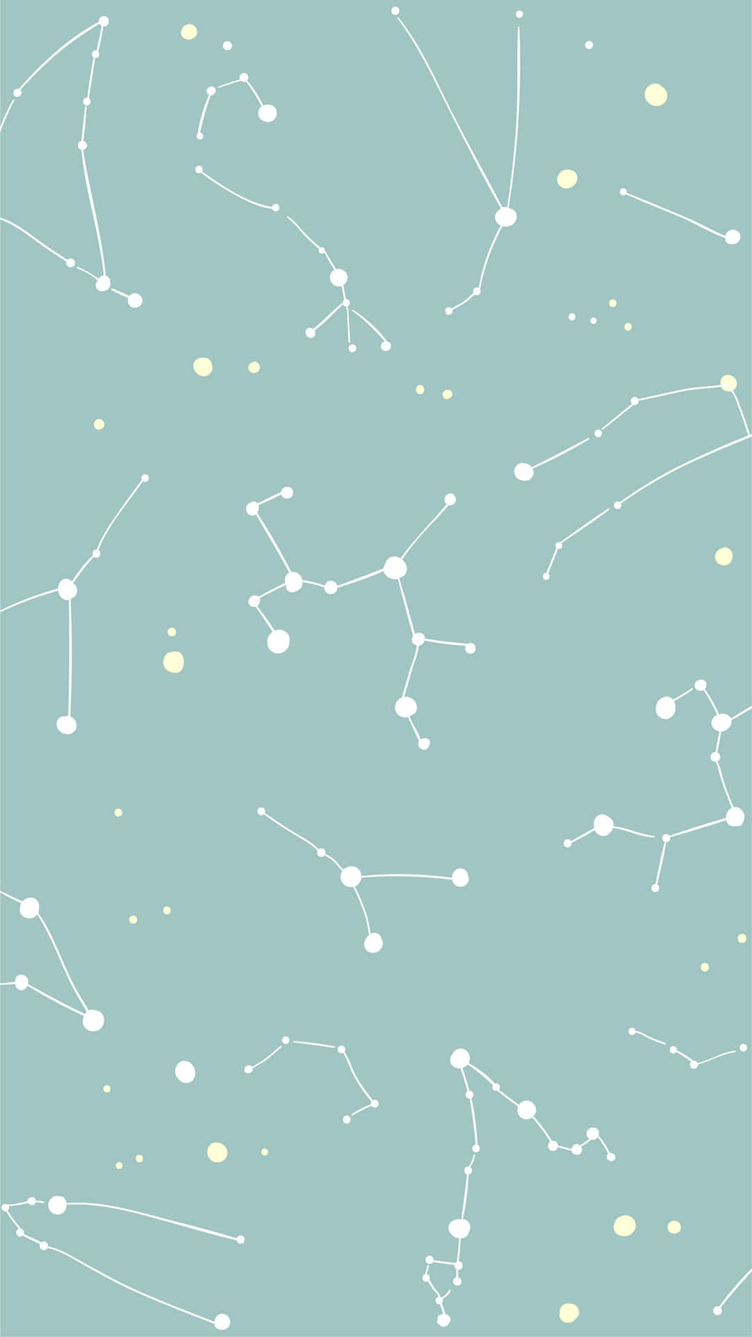 Mint Constellation Pattern Wallpaper