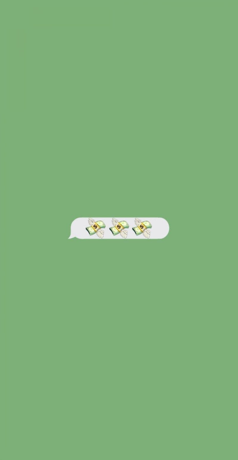 Mint Green Aesthetic Flying Dollar Wallpaper