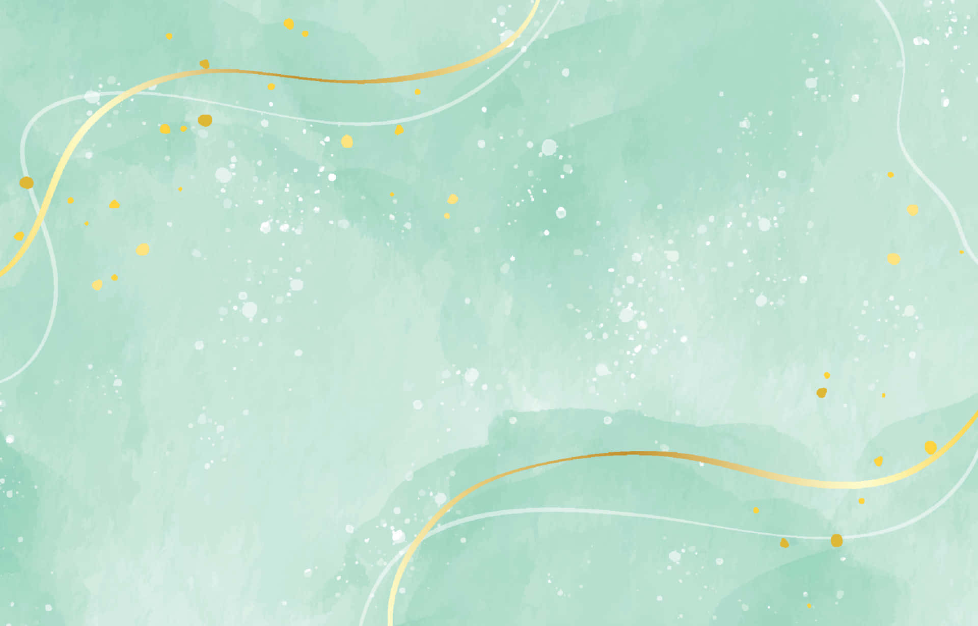 Watercolor Background With Gold Lines And Gold Circles